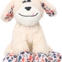 Flamingo - Hund i plysch med blommiga detaljer